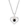 100 languages projection heart necklace silver
