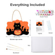Cute Black Cat Halloween Door Decor Paint by Number