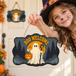 Cute White Ghost Halloween Welcome Door Hanger Paint by Number Kit