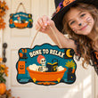 Funny Skeleton Bathtub Halloween Door Hanger Paint by Number Kit