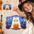 Cute Owl in Ghost Costume Halloween Door Decor