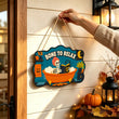 Funny Skeleton Bathtub Halloween Door Hanger Paint by Number Kit