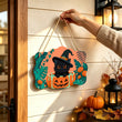 Cute Black and Pumpkin Halloween Door Decor