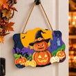 Cute Pumpkin Halloween Door Hanger Paint by Number Kit