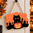 Cute Black Cat Halloween Door Decor Paint by Number