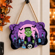 Frankenstein Graveyard Halloween Door Decor