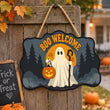 Cute White Ghost Halloween Welcome Door Hanger Paint by Number Kit