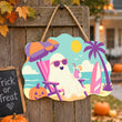 Beach Ghost Halloween Door Hanger