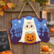 Cute Owl in Ghost Costume Halloween Door Decor