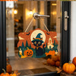 Cute Witch Cat Halloween Door Decor