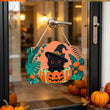 Cute Black and Pumpkin Halloween Door Decor