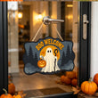 Cute White Ghost Halloween Welcome Door Hanger Paint by Number Kit