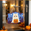 Cute Owl in Ghost Costume Halloween Door Decor