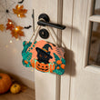 Cute Black and Pumpkin Halloween Door Decor