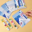 Santorini Coastal Views Mini Paint by Numbers Kit – Thin Canvas Board