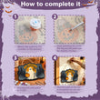 Cute White Ghost Halloween Welcome Door Hanger Paint by Number Kit