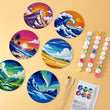 Mini Round Nature Landscapes Paint by Numbers Kit Set (6 Panels)