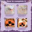 Cute Black Cat Halloween Door Decor Paint by Number