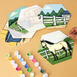 Country Equestrian Horse & Barn Mini Paint by Numbers Kit Set