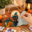 Cute Witch Cat Halloween Door Decor
