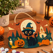 Cute Witch Cat Halloween Door Decor