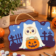 Cute Owl in Ghost Costume Halloween Door Decor