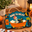 Funny Skeleton Bathtub Halloween Door Hanger Paint by Number Kit