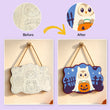 Cute Owl in Ghost Costume Halloween Door Decor