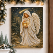 Christmas Angel Snowy Night Diamond Art Kit