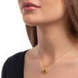 Photo necklace shape heart on model