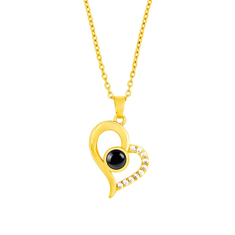 Gold Heart necklace with picture inside