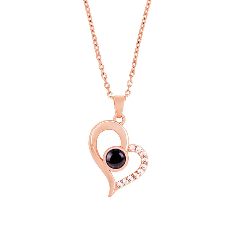 Rose Gold Heart necklace with picture inside