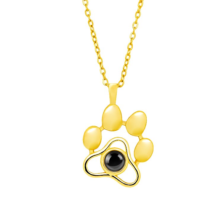 Gold personalized dog necklace