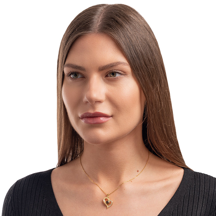 Gold Heart necklace with picture inside