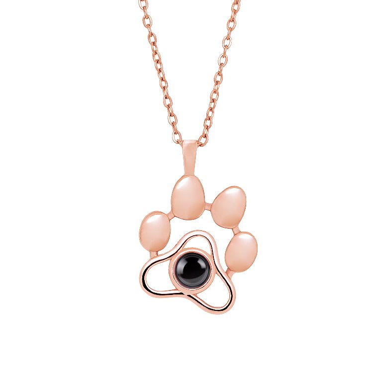 Rose gold personalized dog necklace