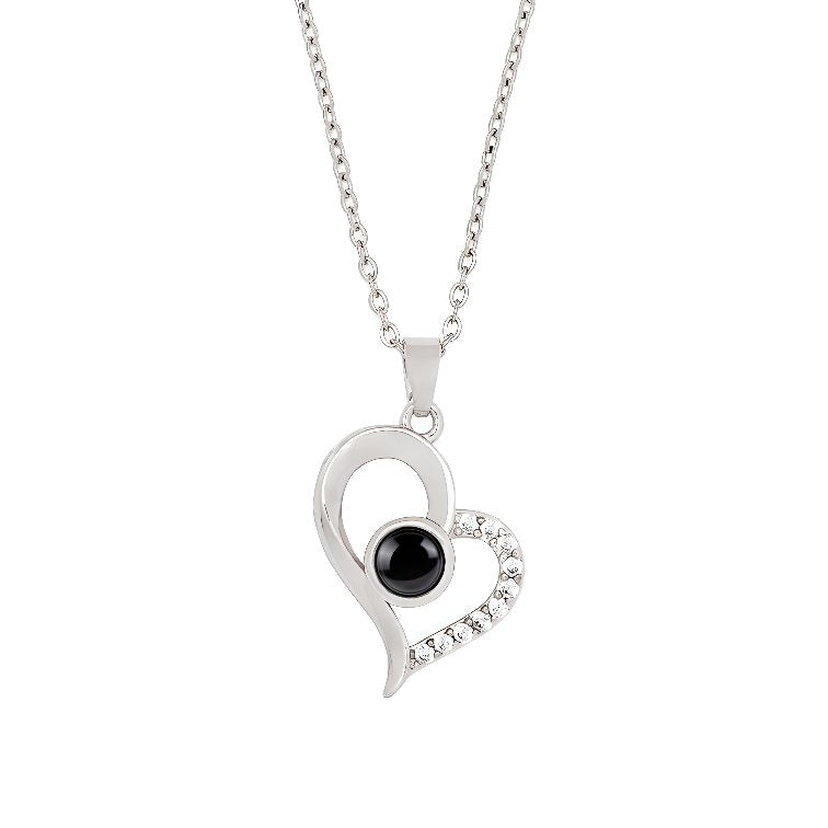 Silver Heart necklace with picture inside