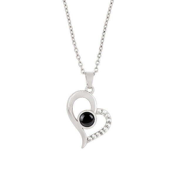 Silver Heart necklace with picture inside