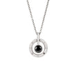Silver personalized memorial microscopic carvings projection necklace