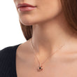 Close photo of memorial necklace on model