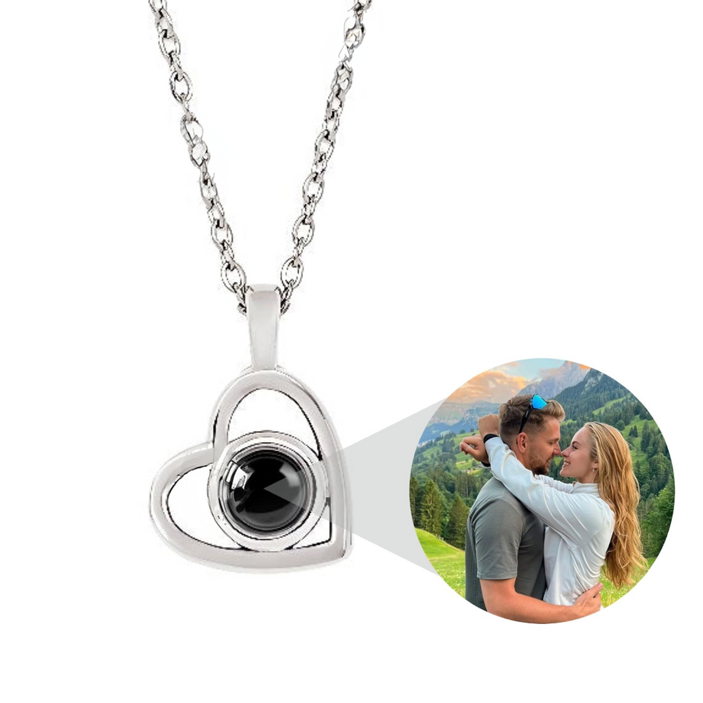 Unique Photo Projection Necklace Heart Hidden Pictures Pendant Soulmate  Jewelry | eBay