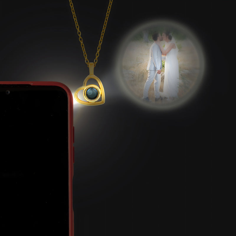 Personalized Projection Necklace Heart with Picture Inside